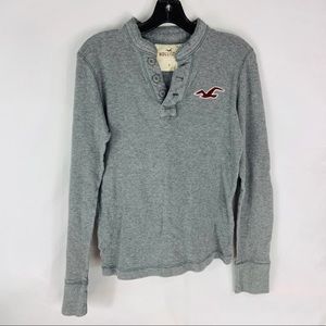 ‼️MOVING SALE‼️ Hollister Gray Button Front Thermal Long Sleeve